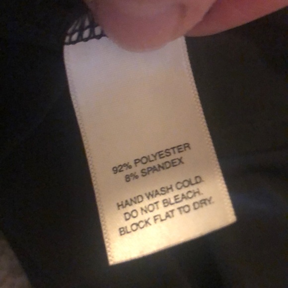 Black Tunic Top, Scalloped Neckline, Small - Picture 6 of 7